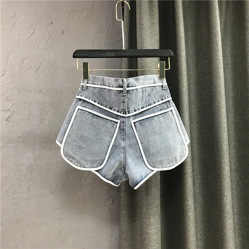Summer new street bag edge contrast color denim shorts women's low waist was thin and versatile solid color denim shorts women
Summer new street bag edge contrast color denim shorts women's low waist was thin and versatile solid color denim shorts women