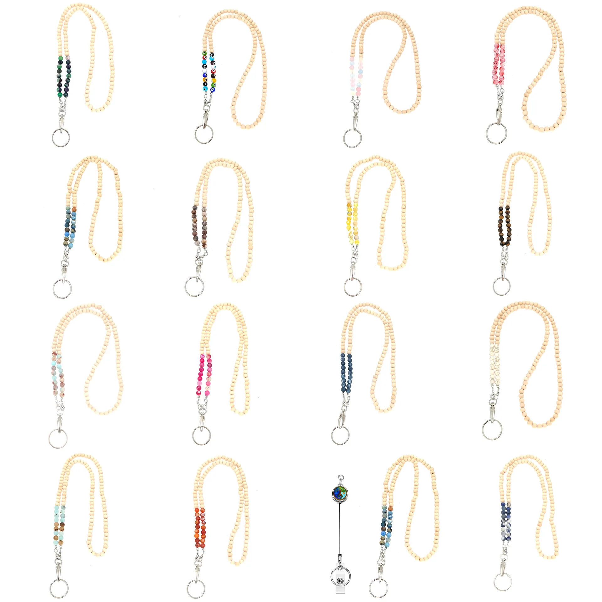 Retractable Wood Beads Lanyard Necklace for Women Semi-precious Stone Keychains Glass Mask Chain ID Badges Holder Luxury Jewelry
Retractable Wood Beads Lanyard Necklace for Women Semi-precious Stone Keychains Glass Mask Chain ID Badges Holder Luxury Jewelry