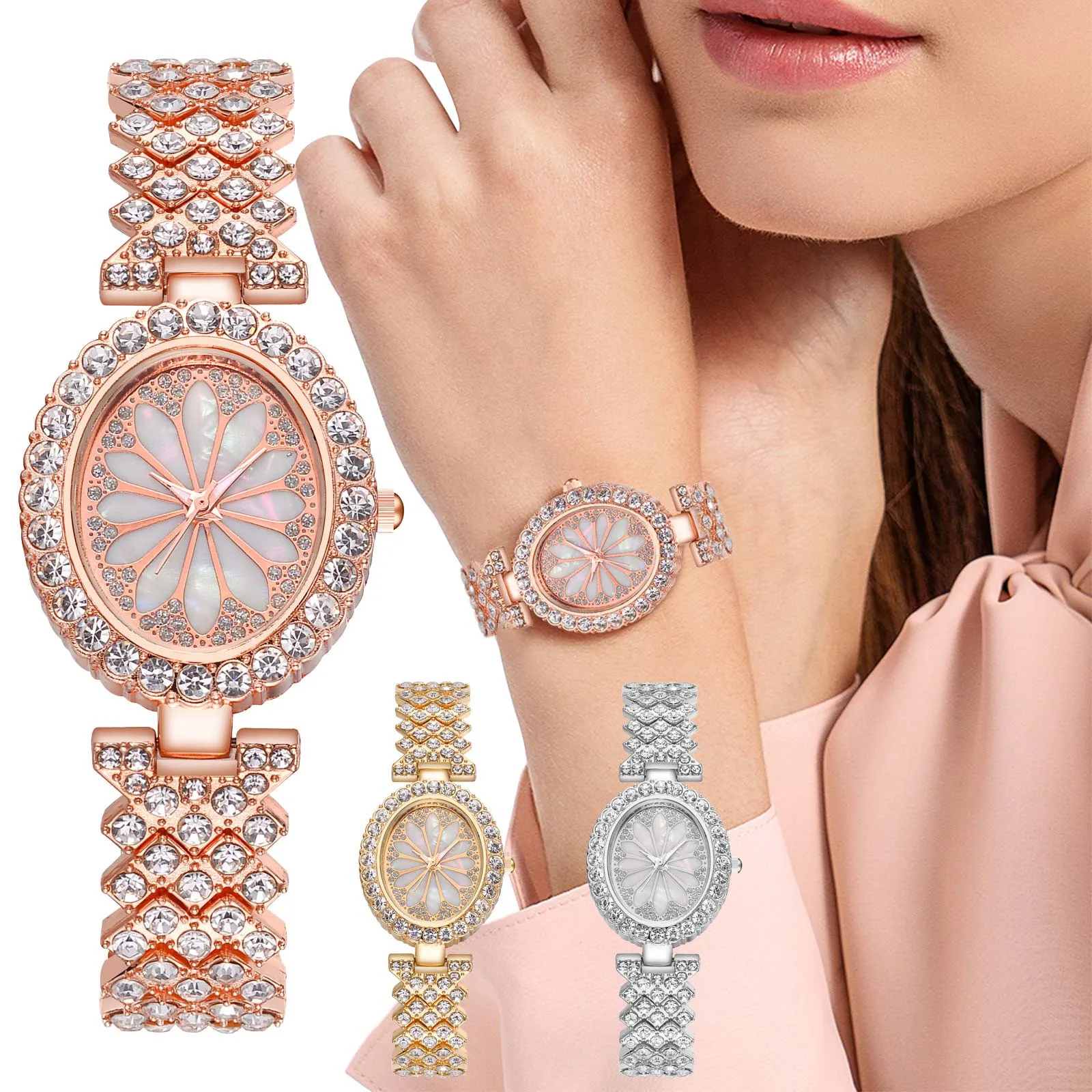 Relogio Feminino Luxury Womens Rhinestone Watches Sliver Rose Gold Crystal Wrist Watches Clock Business Steel Quartz Watches 
Relogio Feminino Luxury Womens Rhinestone Watches Sliver Rose Gold Crystal Wrist Watches Clock Business Steel Quartz Watches