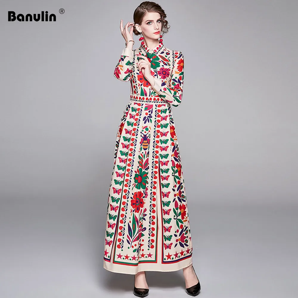 Banulin New 2021 Spring Long Maxi Dress Women's Turn Down Neck Long Sleeve Charming Floral Print Bohemia Casual Runway Dresses
Banulin New 2021 Spring Long Maxi Dress Women's Turn Down Neck Long Sleeve Charming Floral Print Bohemia Casual Runway Dresses