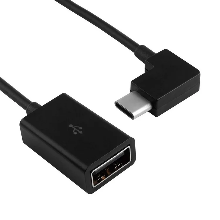 Кабель OTG с углом 90 градусов на правый и с разъемами типа c и USB 2,0 для телефона и ноутбука диаметром 10 см 
Кабель OTG с углом 90 градусов на правый и с разъемами типа c и USB 2,0 для телефона и ноутбука диаметром 10 см