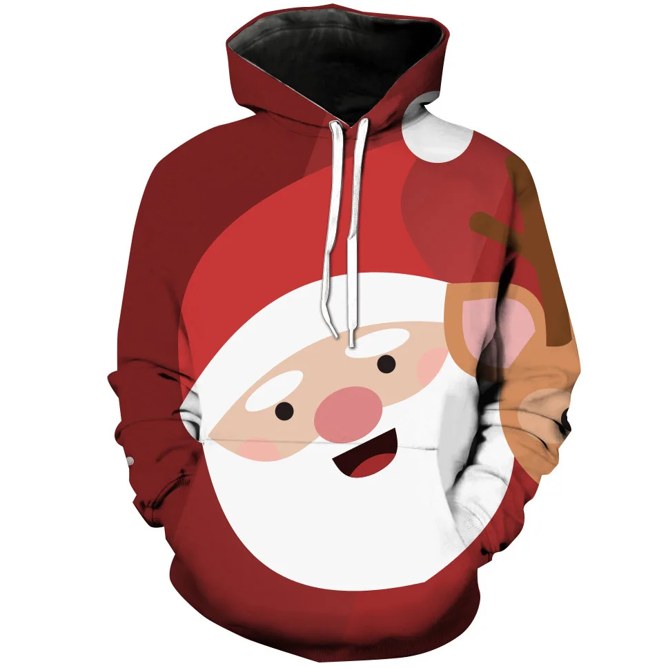 

Мужская одежда 2021, модные Рождественские толстовки с капюшоном, повседневные спортивные костюмы с Санта-Клаусом, большой уродливый Новый С...