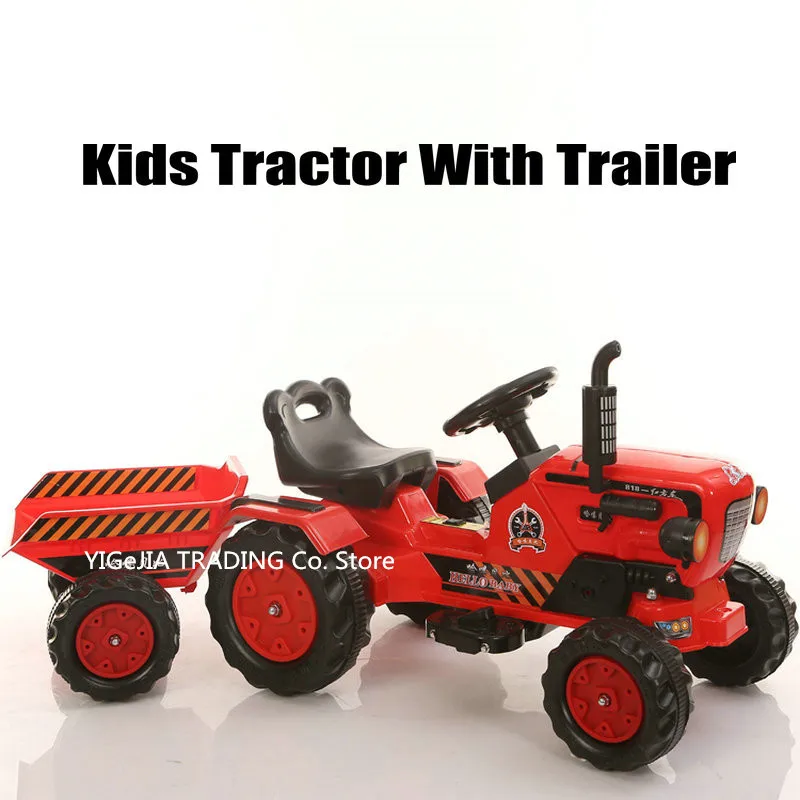 

Уличный наземный силовой трактор с прицепом, детские педальные карты, детский спортивный трактор для детей от 2 до 6 лет