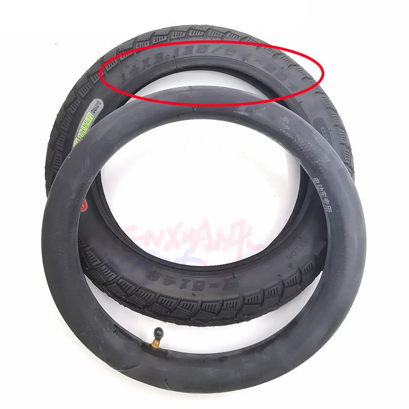 

14 X 2.125 / 54-254 Inner Tube 14 Inch Camera with A Bent Valve Stem Outer Tire for Many Gas Electric Scooters and e-Bike