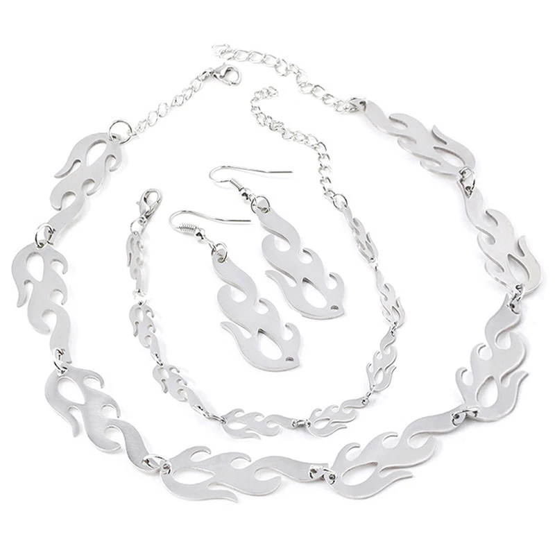 Fashion Punk Flame Necklaces Clavicle Hip Hop Flame Rock Chain Bracelets Collar Metal Lady Girl Choker Jewelry
Fashion Punk Flame Necklaces Clavicle Hip Hop Flame Rock Chain Bracelets Collar Metal Lady Girl Choker Jewelry