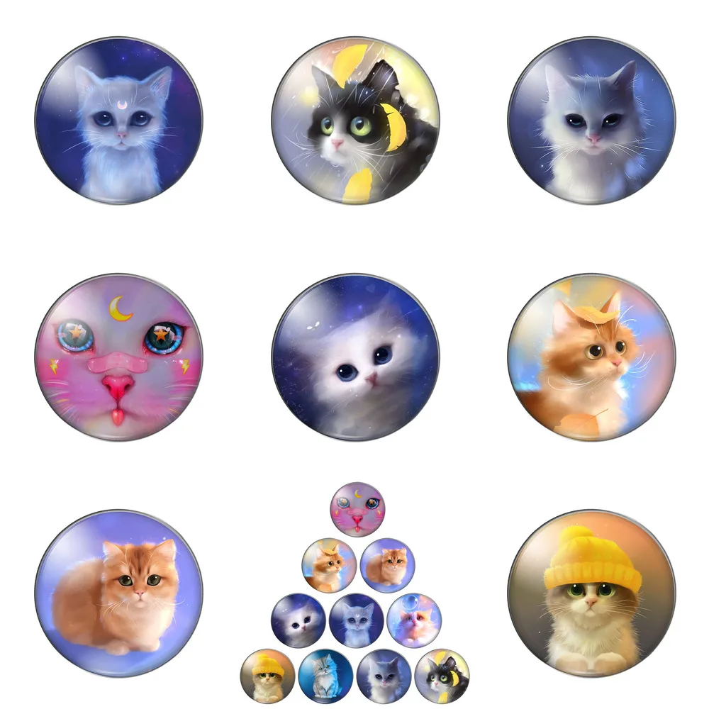 Lovely Cartoon Elves Cats Big Eyes Animal 12mm/18mm/20mm/25mm Round Photo Glass Cabochon Demo Flat Back Making Findings
Lovely Cartoon Elves Cats Big Eyes Animal 12mm/18mm/20mm/25mm Round Photo Glass Cabochon Demo Flat Back Making Findings