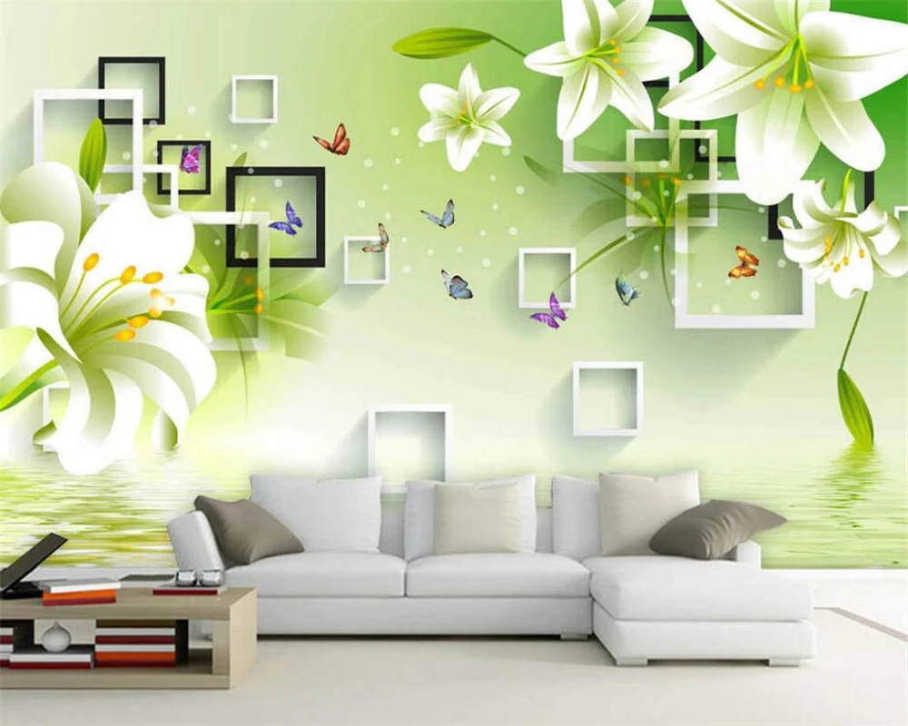beibehang Custom wallpaper mural photo fashion fresh green lily reflection 3D stereo TV background wall decoration painting
beibehang Custom wallpaper mural photo fashion fresh green lily reflection 3D stereo TV background wall decoration painting