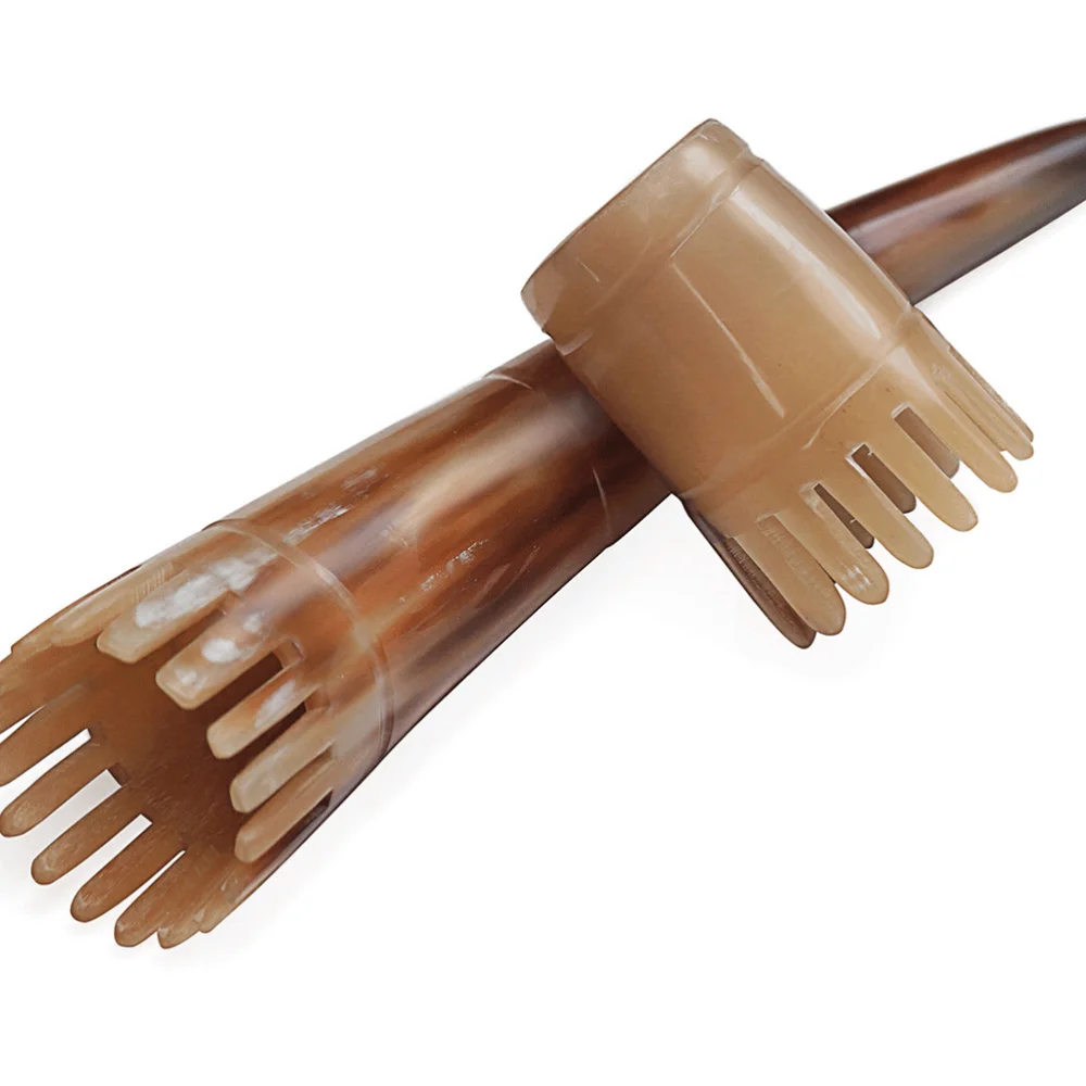 Natural Ox Horn Hair Comb Acupoint Massage Comb Scalp Cleaning Comb Head Massager (Long Handle)
Natural Ox Horn Hair Comb Acupoint Massage Comb Scalp Cleaning Comb Head Massager (Long Handle)