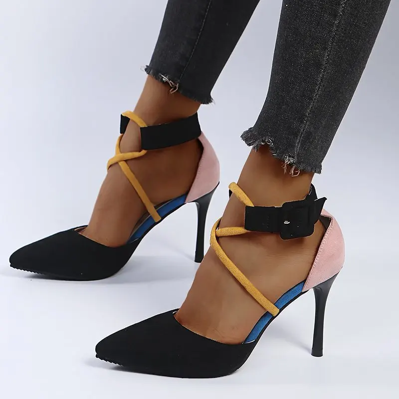 Pumps Shoes Women Mixcolor Belt Buckle Pointed Toe Female High Heels Pump Thin Heels Plus Size42 Office Lady Shoe 
Pumps Shoes Women Mixcolor Belt Buckle Pointed Toe Female High Heels Pump Thin Heels Plus Size42 Office Lady Shoe