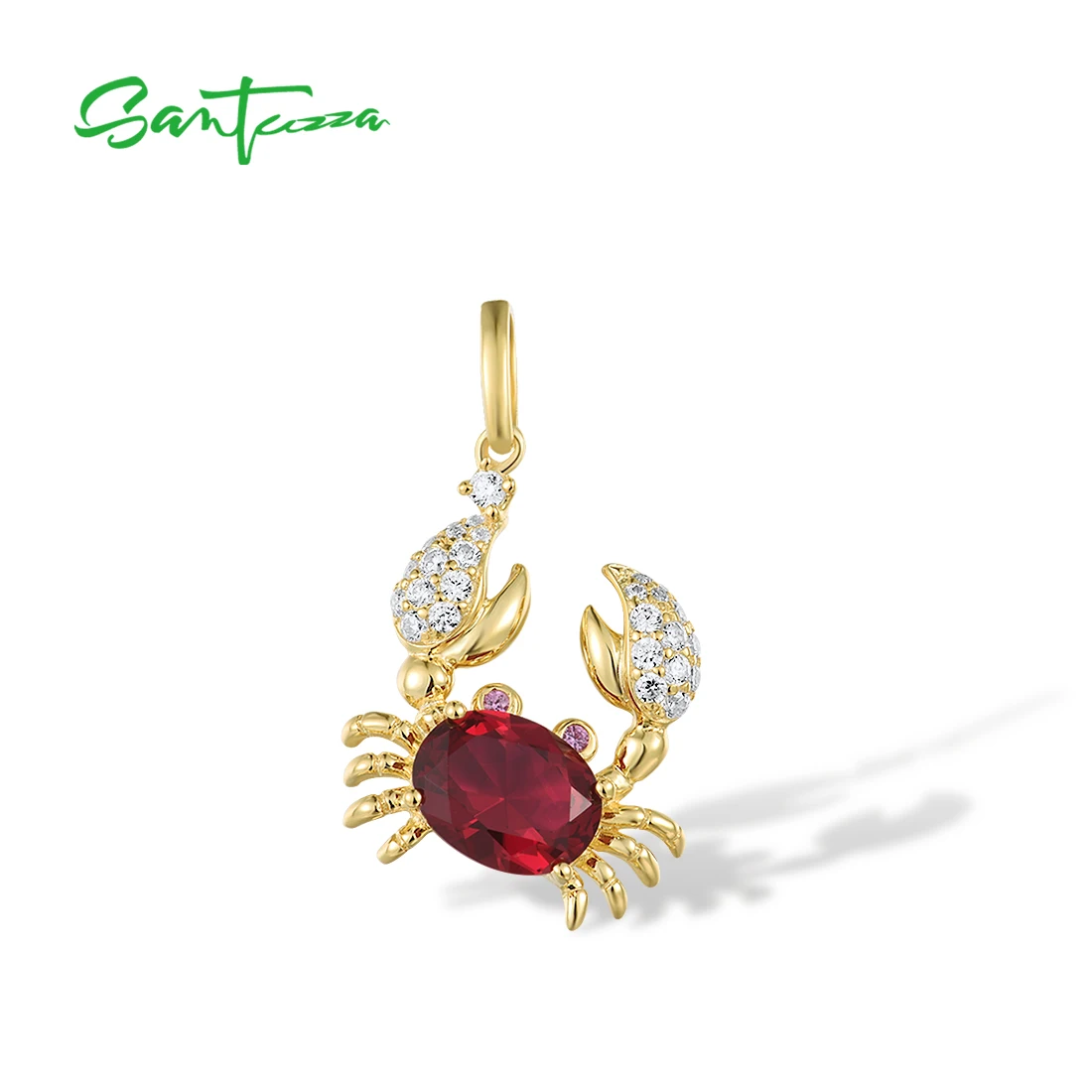 SANTUZZA 925 Sterling Silver Pendant For Women Red Stone Gold Color Cancer Crab Zodiac Twelve Constellation Charm Fine Jewelry
SANTUZZA 925 Sterling Silver Pendant For Women Red Stone Gold Color Cancer Crab Zodiac Twelve Constellation Charm Fine Jewelry