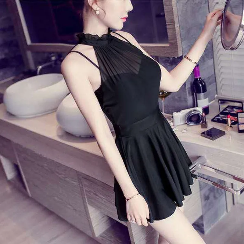 Женский купальник, новинка, платье с бретелькой через шею, безопасные шорты, комплект из 2 предметов, модный сексуальный черный купальник на ... 
Женский купальник, новинка, платье с бретелькой через шею, безопасные шорты, комплект из 2 предметов, модный сексуальный черный купальник на ...