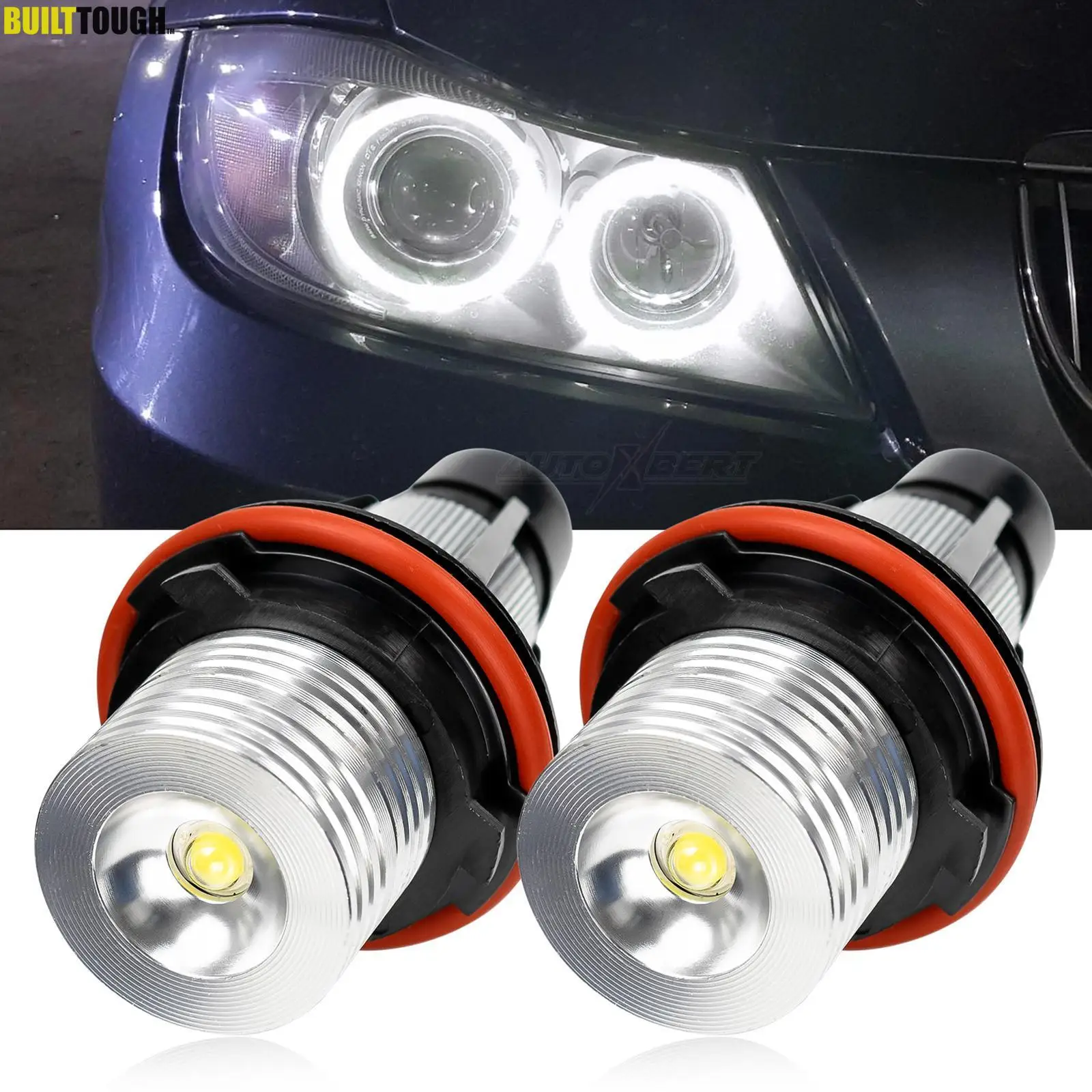 

White 10W Error Free LED Angel Eyes Halo Ring Marker Bulbs Replacement For BMW 5 6 7 Series X3 X5 E39 E53 E63 E64 E65 E66 E83