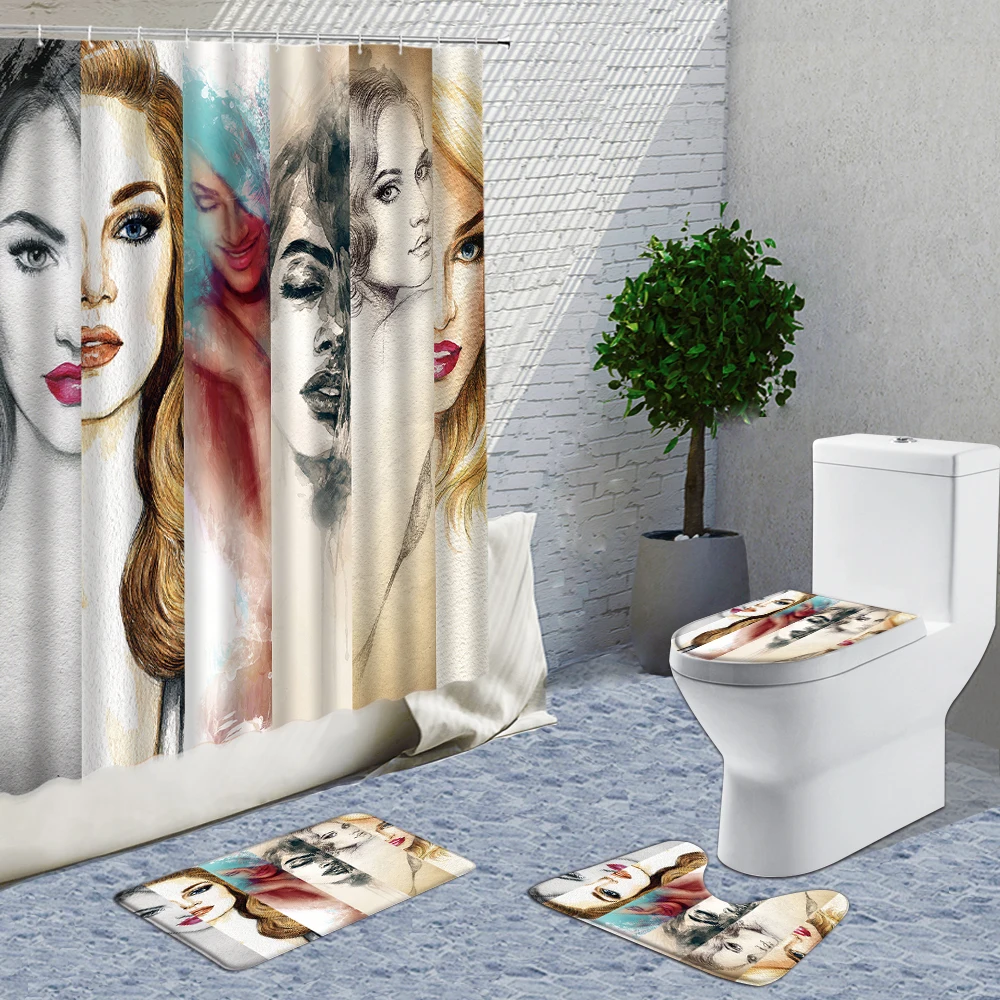 Cartoon Sexy Tempt Beauty With Wings Shower Curtain Fabric 4pcs Set Bathroom Set With Stitch Rugs And Curtains Flannel Mats
Cartoon Sexy Tempt Beauty With Wings Shower Curtain Fabric 4pcs Set Bathroom Set With Stitch Rugs And Curtains Flannel Mats