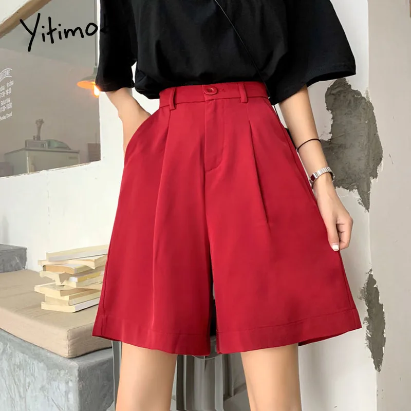 FAKUNTN red shorts women loose high waist wide leg Solid harajuku plus size Straight summer korean fashion black shorts
FAKUNTN red shorts women loose high waist wide leg Solid harajuku plus size Straight summer korean fashion black shorts