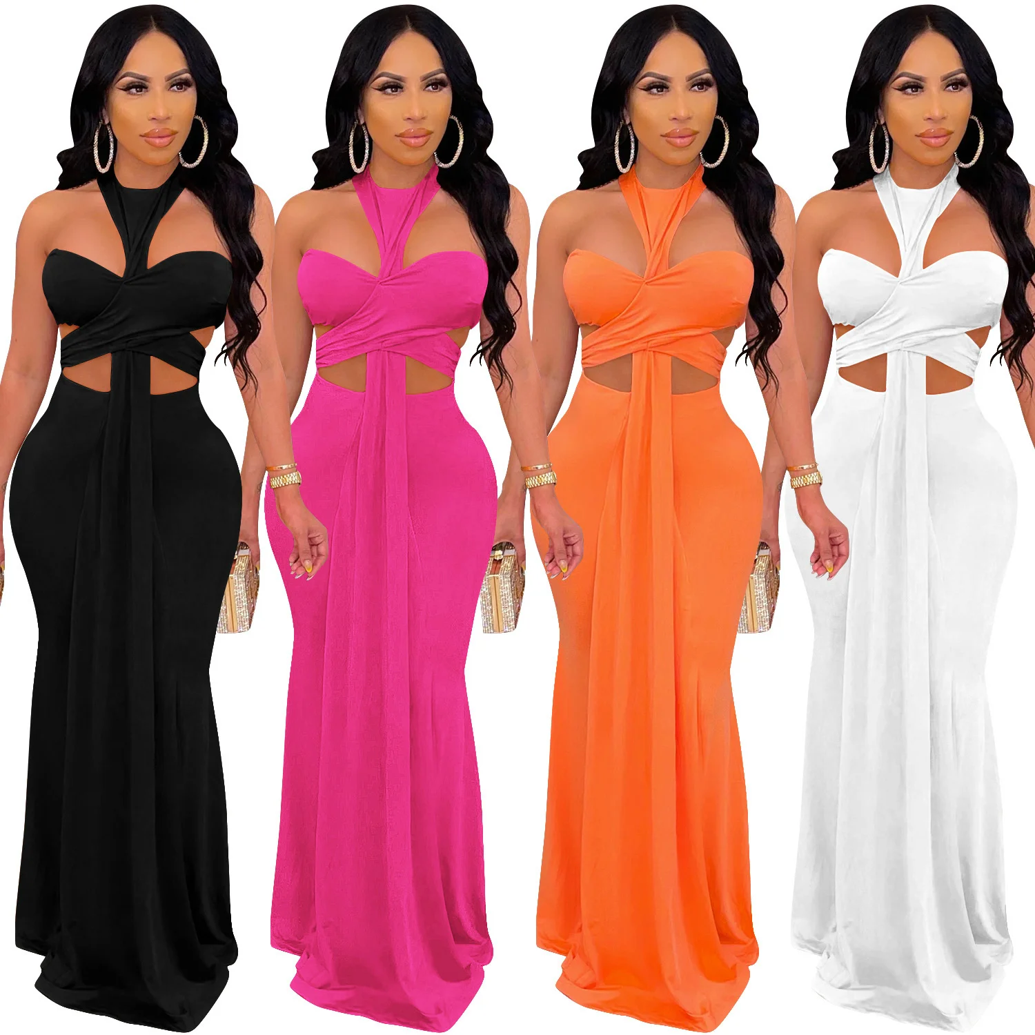 Женское облегающее платье-макси на молнии, без рукавов
Женское облегающее платье-макси на молнии, без рукавов