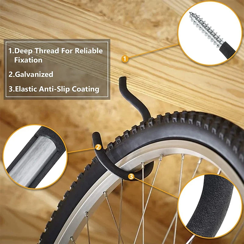 12 Pack Garage Bike Hooks Heavy Duty Rack Hanger Hooks for Ceilings Space Saving Utility Organizer for All Bike Types
12 Pack Garage Bike Hooks Heavy Duty Rack Hanger Hooks for Ceilings Space Saving Utility Organizer for All Bike Types