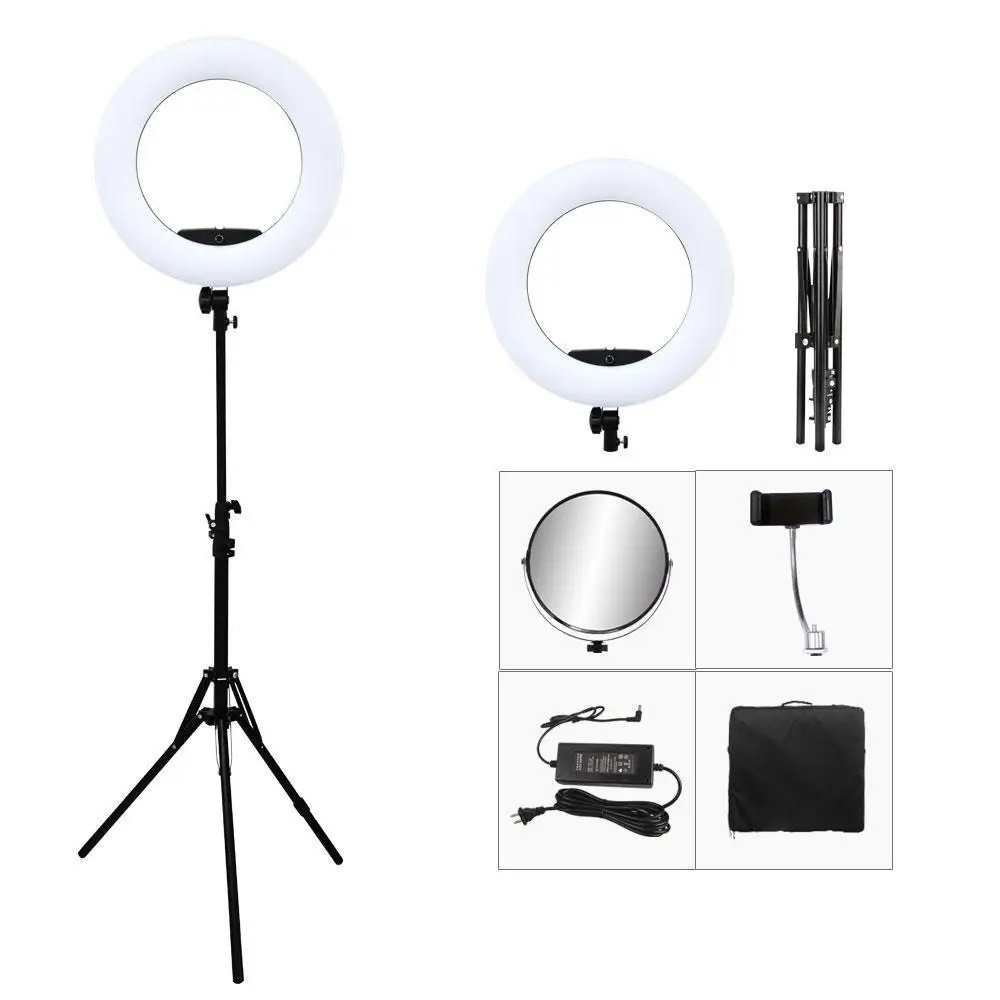 96W Yidoblo FD-480II 18" LED Ring lamp Kit 480 LED Warm & Cold Adjust Light Lamp Photographic Lighting + stand (2M)+ Soft bag
96W Yidoblo FD-480II 18" LED Ring lamp Kit 480 LED Warm & Cold Adjust Light Lamp Photographic Lighting + stand (2M)+ Soft bag