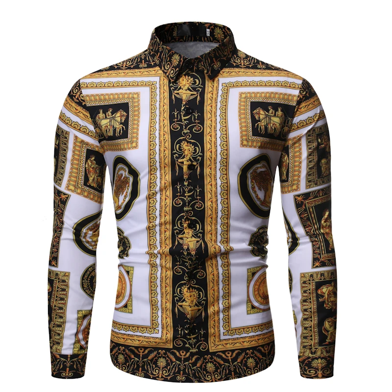 New Fashion Mens Baroque Floral Royal Shirts Luxury Brand Print Designer Dress Shirts Fancy Slim Casual Club Style
New Fashion Mens Baroque Floral Royal Shirts Luxury Brand Print Designer Dress Shirts Fancy Slim Casual Club Style