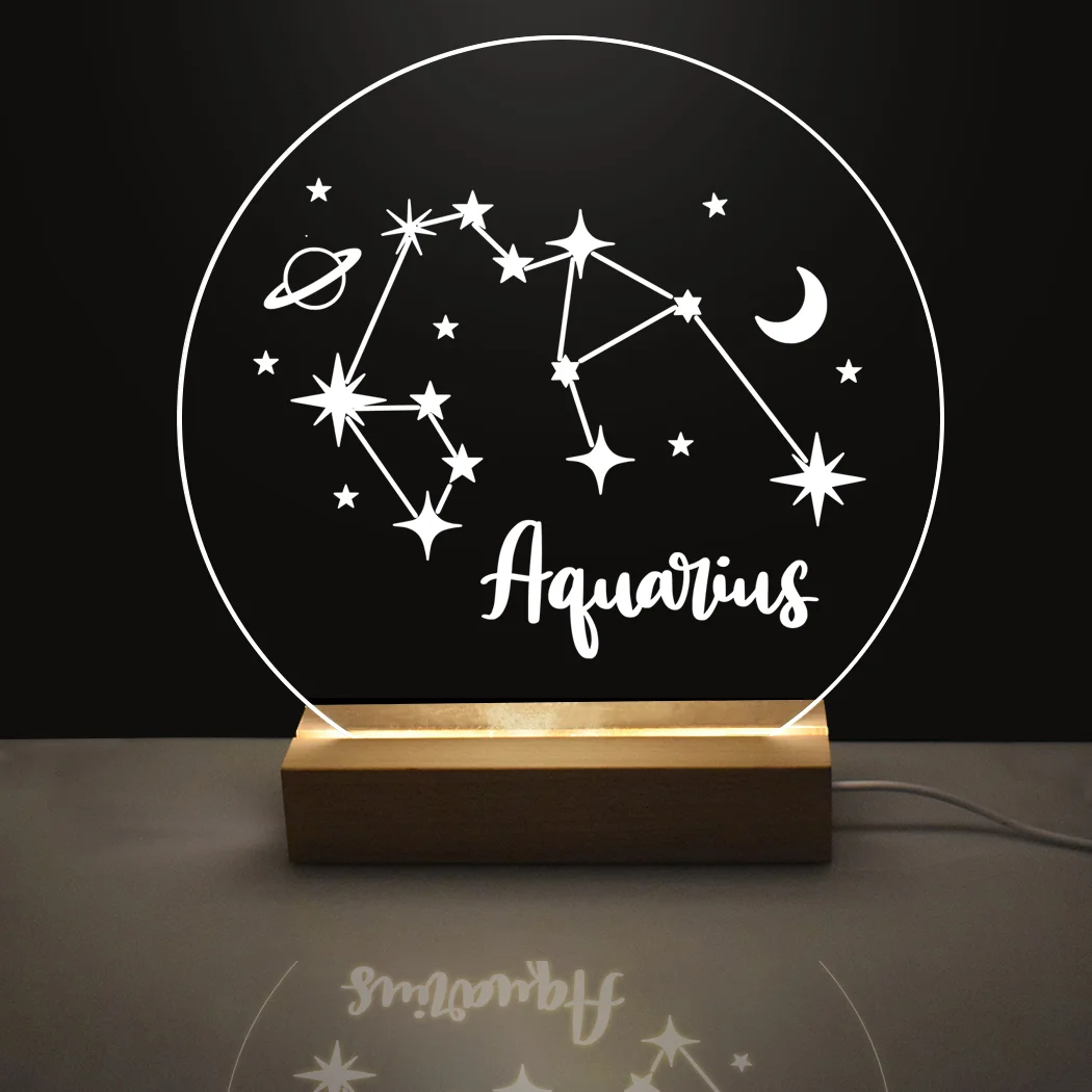 Esspoc 12 Constellation Acrylic Board Jewelry Accessories USB LED Wooden Base Fashion Table Lamp Decoration Craft Supplies
Esspoc 12 Constellation Acrylic Board Jewelry Accessories USB LED Wooden Base Fashion Table Lamp Decoration Craft Supplies