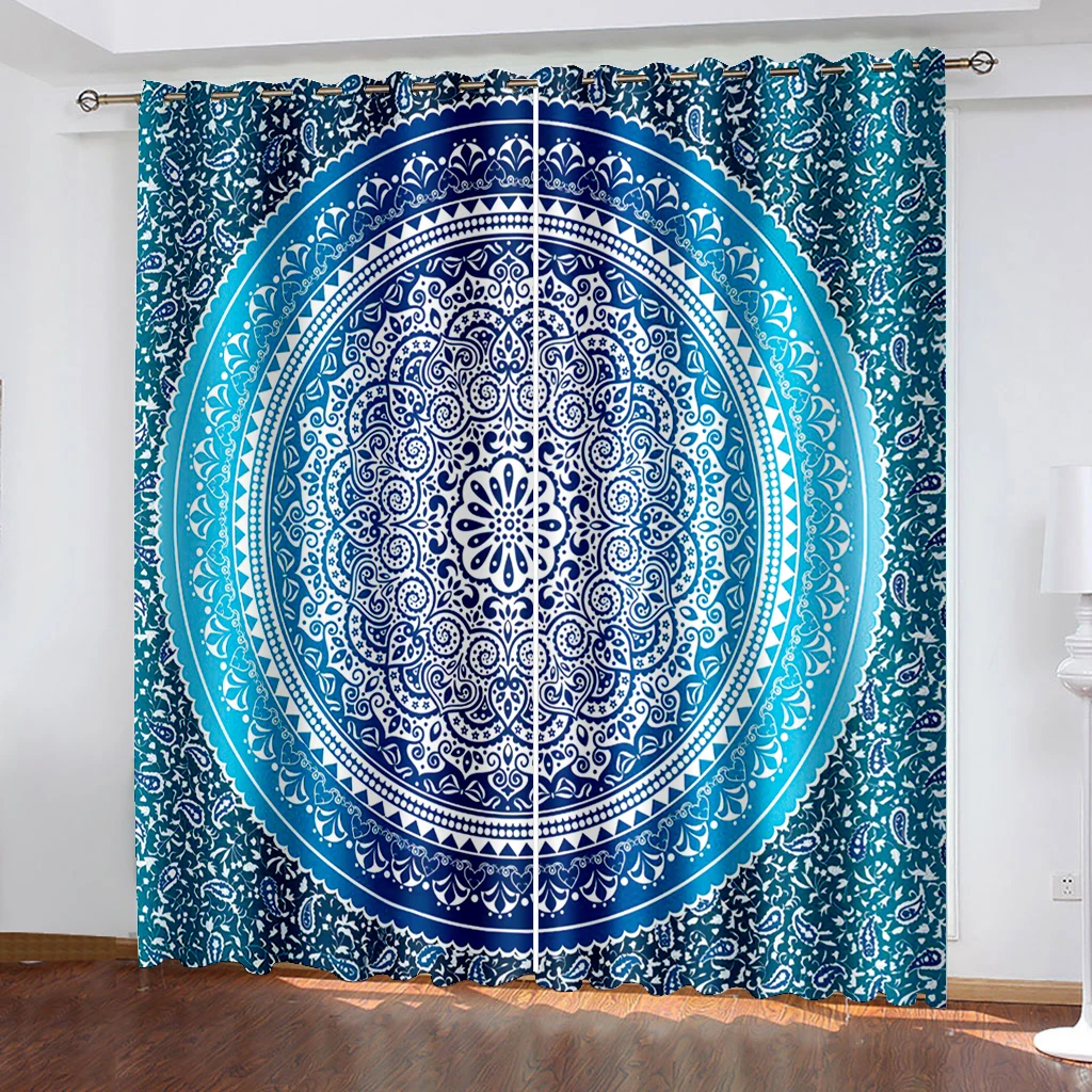 Home Decoration Curtain Living Room Bedroom Black Silk Cloth Grommet Top Curtains Shading Multicolor Disc Pattern Printing
Home Decoration Curtain Living Room Bedroom Black Silk Cloth Grommet Top Curtains Shading Multicolor Disc Pattern Printing