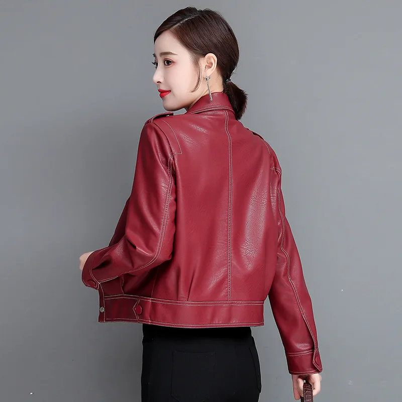 Short leather jacket women Joker coat loose top faux leather jacket women biker jacket women red leather jacket plus size jacket
Short leather jacket women Joker coat loose top faux leather jacket women biker jacket women red leather jacket plus size jacket