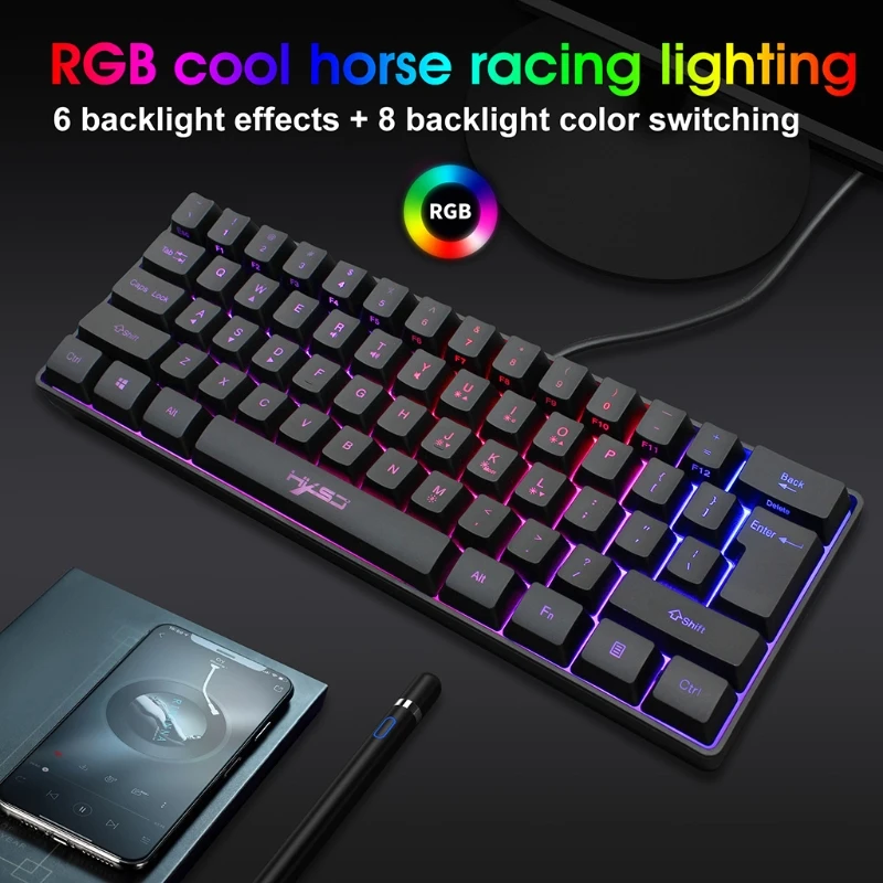 2021 New V700 61 Keys USB Wired Gaming Keyboard RGB LED Backlit Keypad for Laptop PC Game
2021 New V700 61 Keys USB Wired Gaming Keyboard RGB LED Backlit Keypad for Laptop PC Game