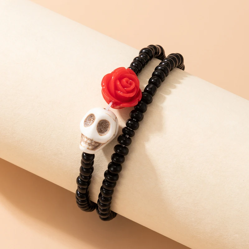 docona Gothic Skeleton Bracelet for Women Statement Flower Handmade Beads Bracelet Female Halloween Party Jewelry Wholesale
docona Gothic Skeleton Bracelet for Women Statement Flower Handmade Beads Bracelet Female Halloween Party Jewelry Wholesale