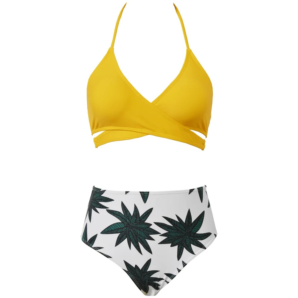 VECENEY Women V Neck Criss Cross at Front Bikini Set High Waisted Two Piece Swimsuit, Yellow
VECENEY Women V Neck Criss Cross at Front Bikini Set High Waisted Two Piece Swimsuit, Yellow