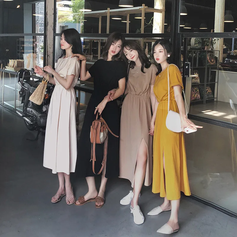 2023 New Summer O-Neck Dress Women's Clothing Elegant Mid-length Split Short-sleeved Over the knee Shirt Dress f294
2023 New Summer O-Neck Dress Women's Clothing Elegant Mid-length Split Short-sleeved Over the knee Shirt Dress f294