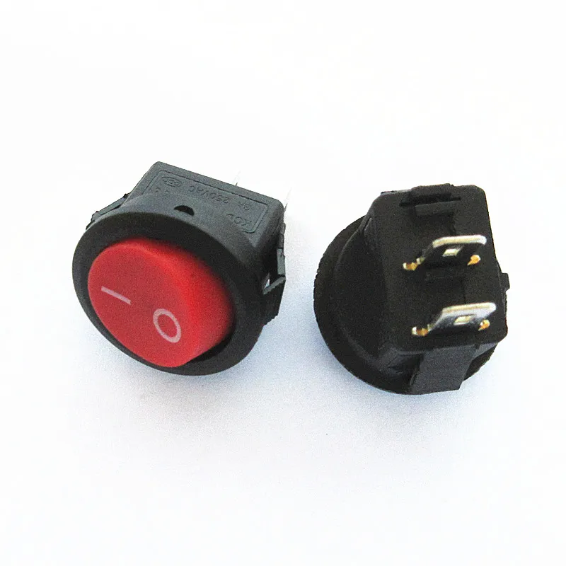 20 шт. мм ON OFF круглый тумблер переключатель 6A/250VAC 10A 125VAC 2 контактный Пластиковый