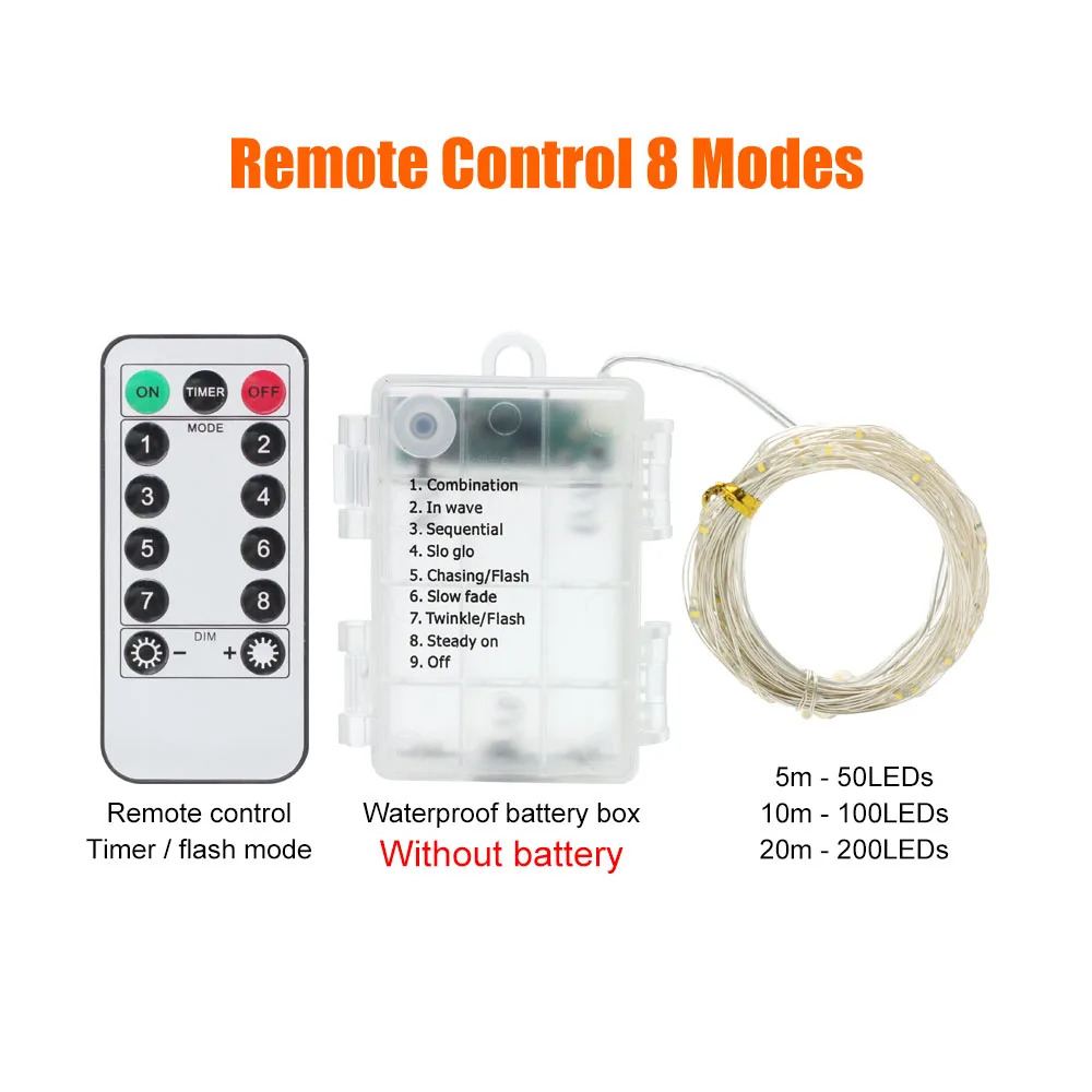 Светодиодная гирлянда с дистанционным управлением праздничное освещение