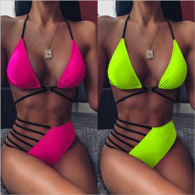 2020 Sexy hollow Bikini push up High Waist Padded Swimwear Women Stroj kapielowy Monokini mujer Trikini Praia Biquini Badpak
2020 Sexy hollow Bikini push up High Waist Padded Swimwear Women Stroj kapielowy Monokini mujer Trikini Praia Biquini Badpak