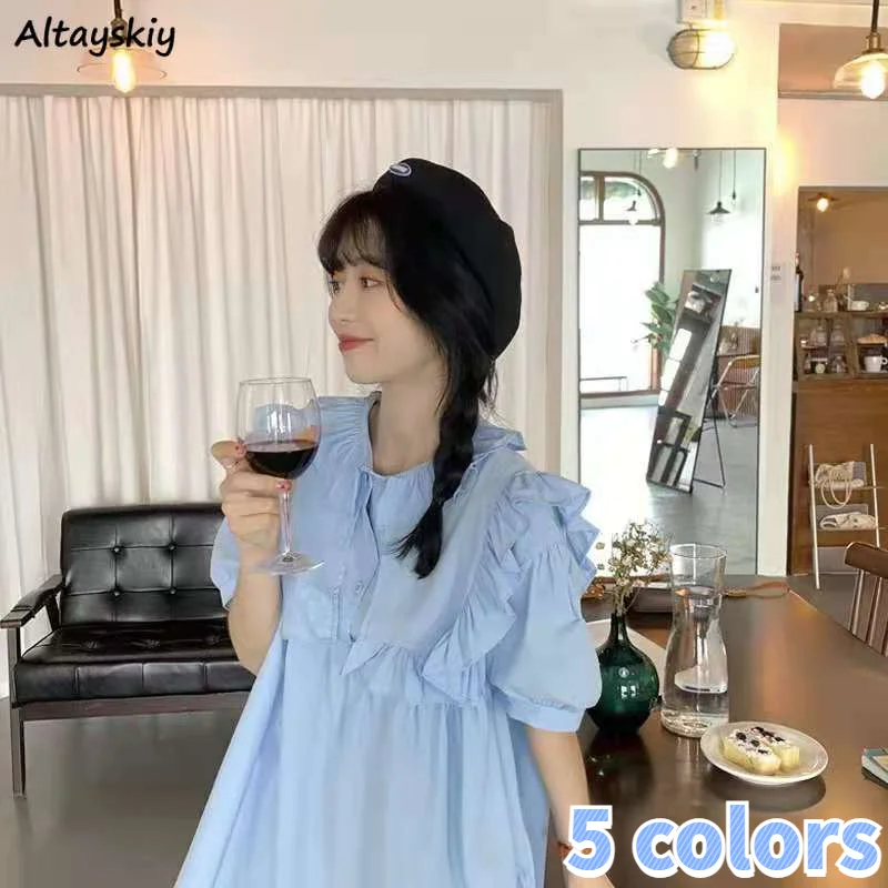 Blouses Women Ruffles Kawaii Fashion Summer Thin Cute Loose All-match Solid 5 Colors Design Puff-sleeve French Harajuku Sweet
Blouses Women Ruffles Kawaii Fashion Summer Thin Cute Loose All-match Solid 5 Colors Design Puff-sleeve French Harajuku Sweet