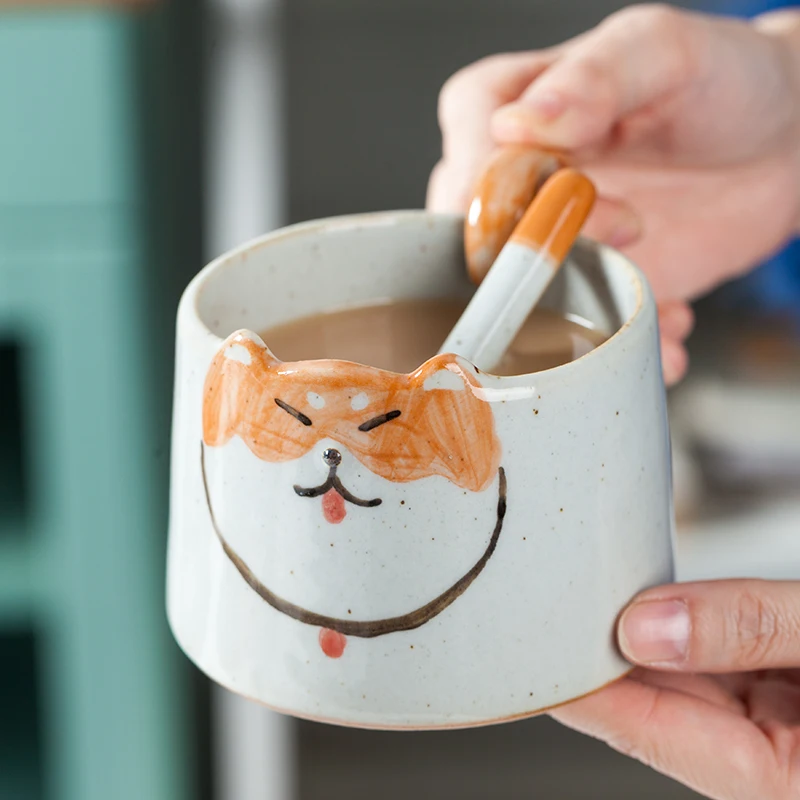 Japanese Cute Dog Ceramic Mug Coffee Cup With Spoon Cartoon Mug Water Cup Creative Personality Tazas De Cafe Drinkware EB5MK
Japanese Cute Dog Ceramic Mug Coffee Cup With Spoon Cartoon Mug Water Cup Creative Personality Tazas De Cafe Drinkware EB5MK