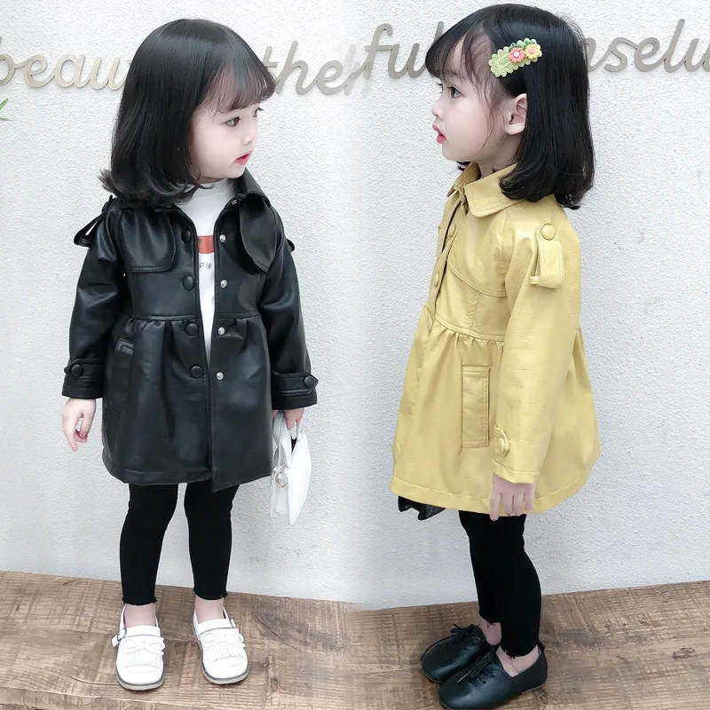 Spring Autumn Children's Leather Clothes 2021 New Baby Girl's Long Style Fashion Jacket Kid's Casual Pu Leather Temperament Coat
Spring Autumn Children's Leather Clothes 2021 New Baby Girl's Long Style Fashion Jacket Kid's Casual Pu Leather Temperament Coat