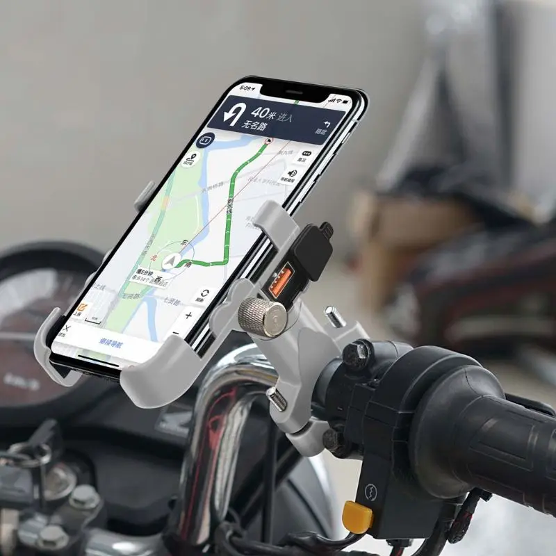 Aluminum Alloy Motorcycle Handlebar Mirror 12V Waterproof QC 3.0 USB Quick Fast Charger Mobile Phone Holder Mount Stand for 4.3- 
Aluminum Alloy Motorcycle Handlebar Mirror 12V Waterproof QC 3.0 USB Quick Fast Charger Mobile Phone Holder Mount Stand for 4.3-