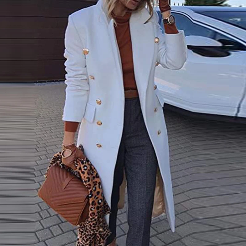 2021 Lady Elegant Turn-down Collar Button Woolen Coat Fashion Women Autumn Loose Tops Outerwear Winter Long Sleeve Pocket Jacket
2021 Lady Elegant Turn-down Collar Button Woolen Coat Fashion Women Autumn Loose Tops Outerwear Winter Long Sleeve Pocket Jacket