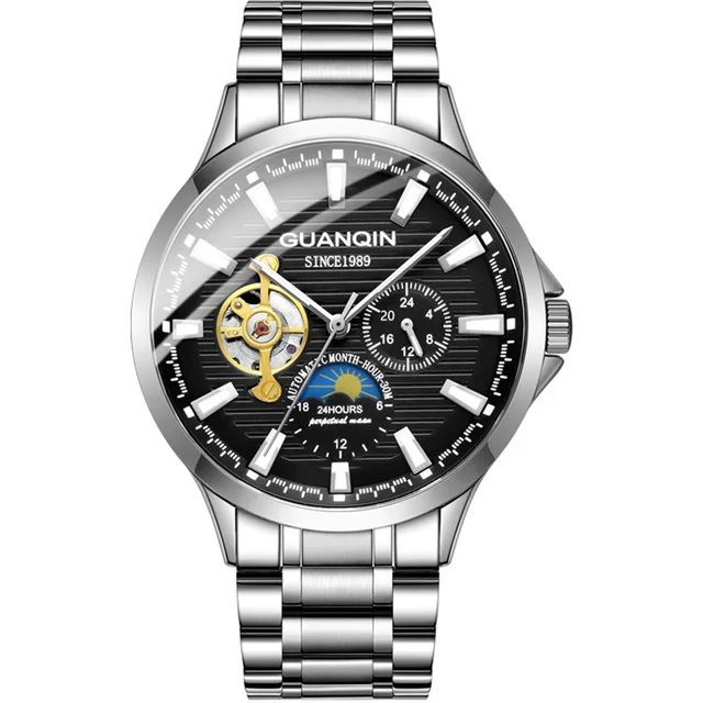 GUANQIN Black Steampunk Wristwatch Tourbillion Design Genuine Strap Mes Fashion Top Brand Luxury Automatic Mechanical Watches
GUANQIN Black Steampunk Wristwatch Tourbillion Design Genuine Strap Mes Fashion Top Brand Luxury Automatic Mechanical Watches