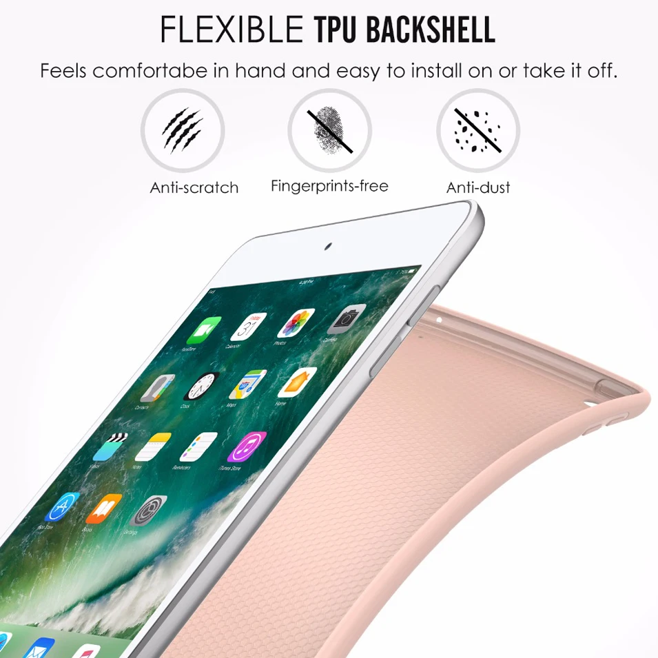 Твердый Мягкий силиконовый чехол для APPLE iPad Air 2 1 5 6 9 7 "Полный Чехол флип-чехол с