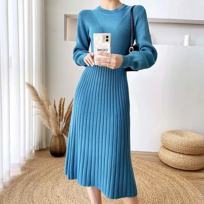 Solid 2021 Autumn Winter Thick Sweater Dress Women Lantern Sleeve High Waist Slim Pleated Oversize Warm A-Line Knit Dress
Solid 2021 Autumn Winter Thick Sweater Dress Women Lantern Sleeve High Waist Slim Pleated Oversize Warm A-Line Knit Dress
