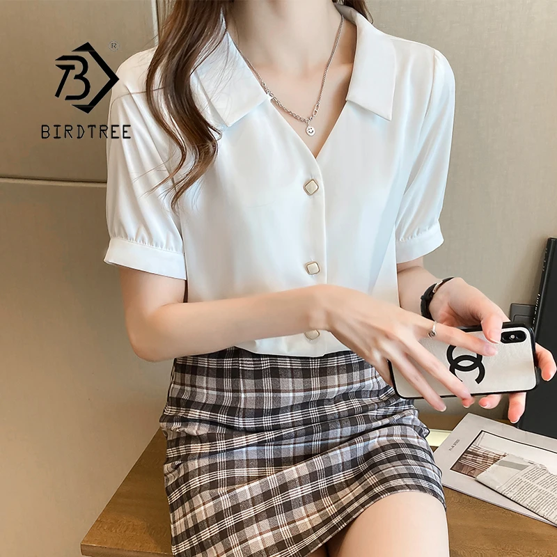 Womens Tops And Blouses Solid White Chiffon Blouse Office Shirt Blusas Summer 2021 Short Sleeve Women Shirts Clothes T15702X
Womens Tops And Blouses Solid White Chiffon Blouse Office Shirt Blusas Summer 2021 Short Sleeve Women Shirts Clothes T15702X