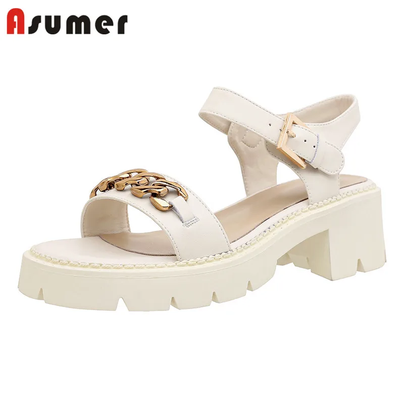 Asumer 2021 New Arrive Punk Casual Shoes Women Sandals Chain Buckle Fashion Platform Sandals Women Genuine Leather Shoes
Asumer 2021 New Arrive Punk Casual Shoes Women Sandals Chain Buckle Fashion Platform Sandals Women Genuine Leather Shoes