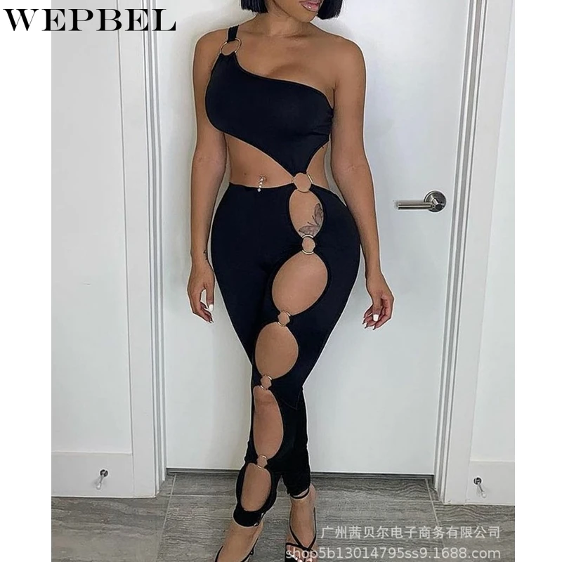 WEPBEL Jumpsuits Women's Sexy Solid Color Slim Hollow Out Jumpsuits Summer One Shoulder Spaghetti Strap High Waist Jumpsuits
WEPBEL Jumpsuits Women's Sexy Solid Color Slim Hollow Out Jumpsuits Summer One Shoulder Spaghetti Strap High Waist Jumpsuits