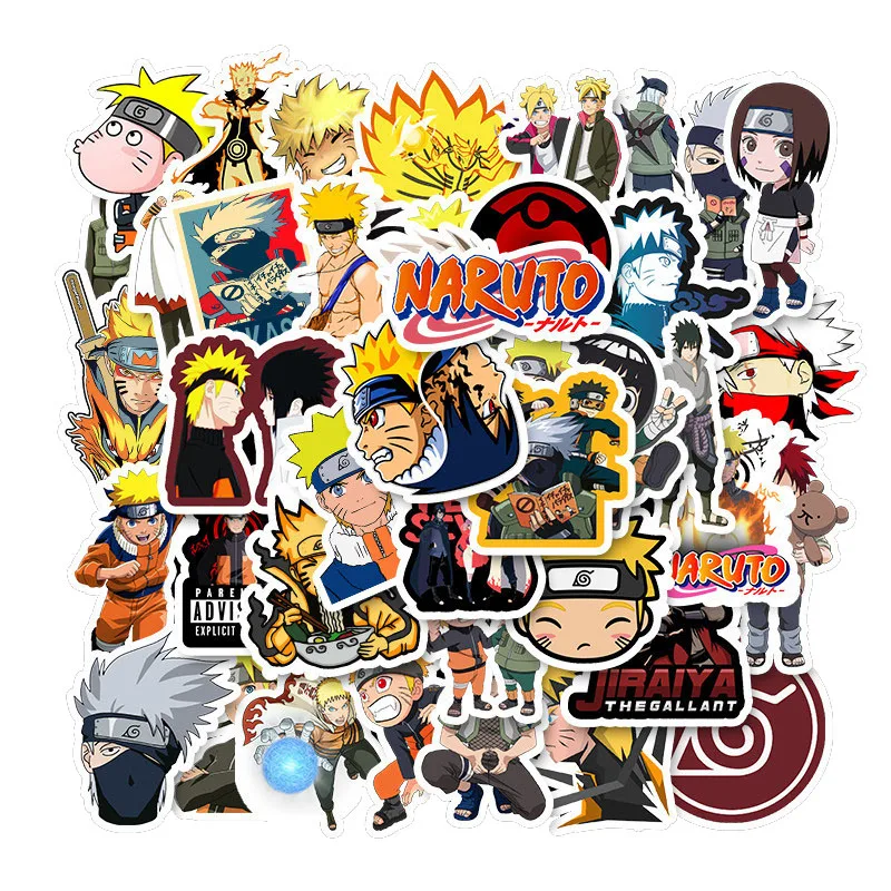 

10/50PCS/ Japan Anime Naruto Sticker Sasuke Cartoon For Snowboard Laptop Luggage Fridge Car- Styling Stickers