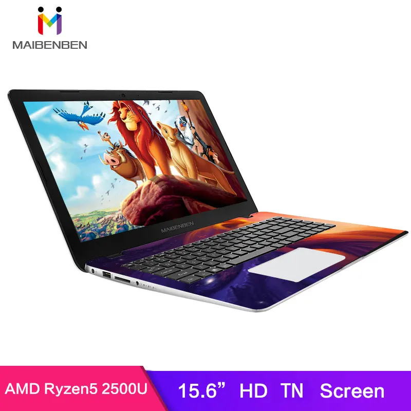 Ноутбук MaiBenBen DaMai E526 для офиса AMD Ryzen 5 2500U + Vega 8 graphics/16G ram/1 ТБ SSD/15 6 "HD TN экран