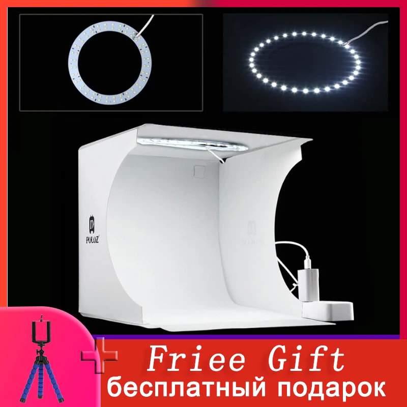 Светодиодное кольцо лайтбокс студия мини складное с регулируемой яркостью для