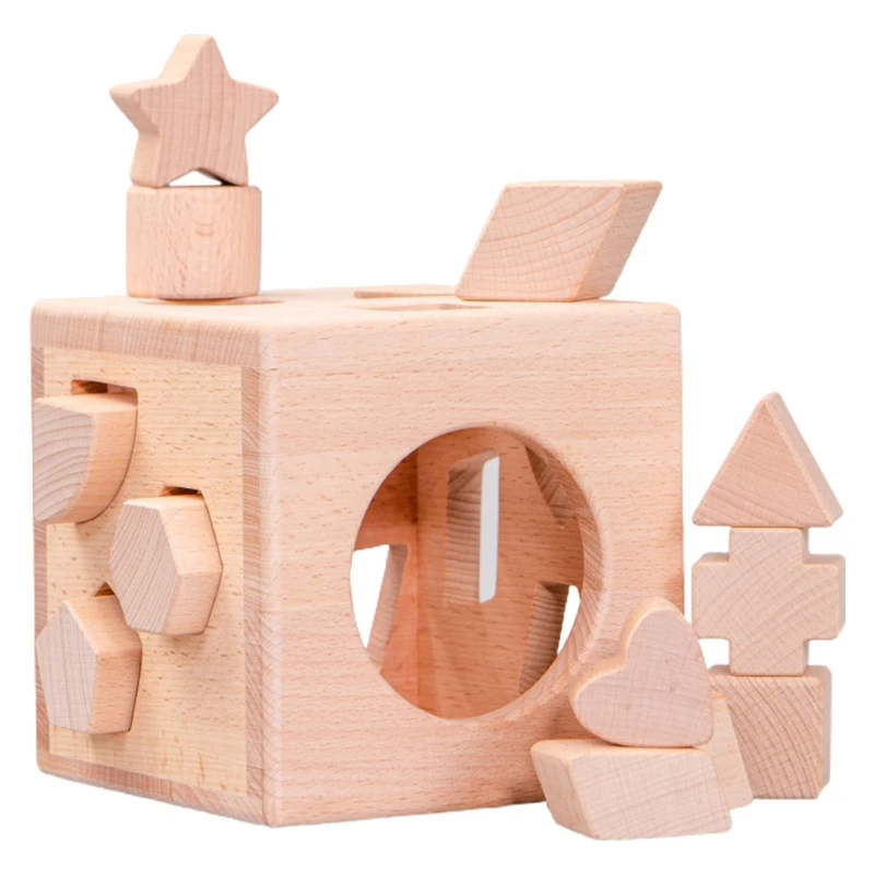 Kids Wooden Shape Sorter Cube Unpainted Building Block Box Educational Toys Toddler Baby Stacking and Matching Game Jigsaw GXMB
Kids Wooden Shape Sorter Cube Unpainted Building Block Box Educational Toys Toddler Baby Stacking and Matching Game Jigsaw GXMB