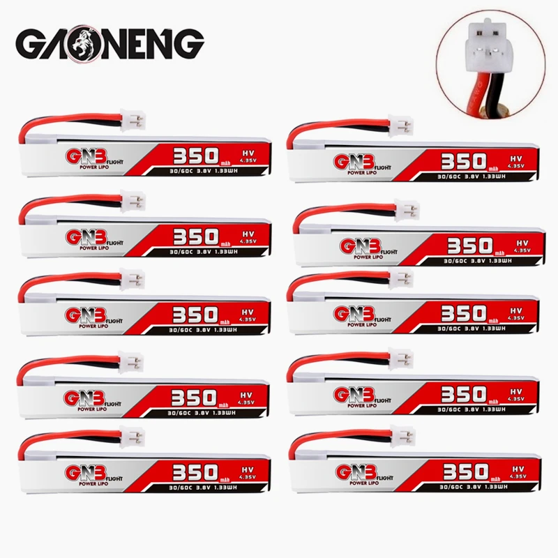 10PCS GNB 1S 3.8V Li Hv battery 350mAh 30C/60C 4.35V with PH2.0 Plug for BetaFPV 65S UK65 Blade Inductrix UR65 Tiny Whoop Drone
10PCS GNB 1S 3.8V Li Hv battery 350mAh 30C/60C 4.35V with PH2.0 Plug for BetaFPV 65S UK65 Blade Inductrix UR65 Tiny Whoop Drone