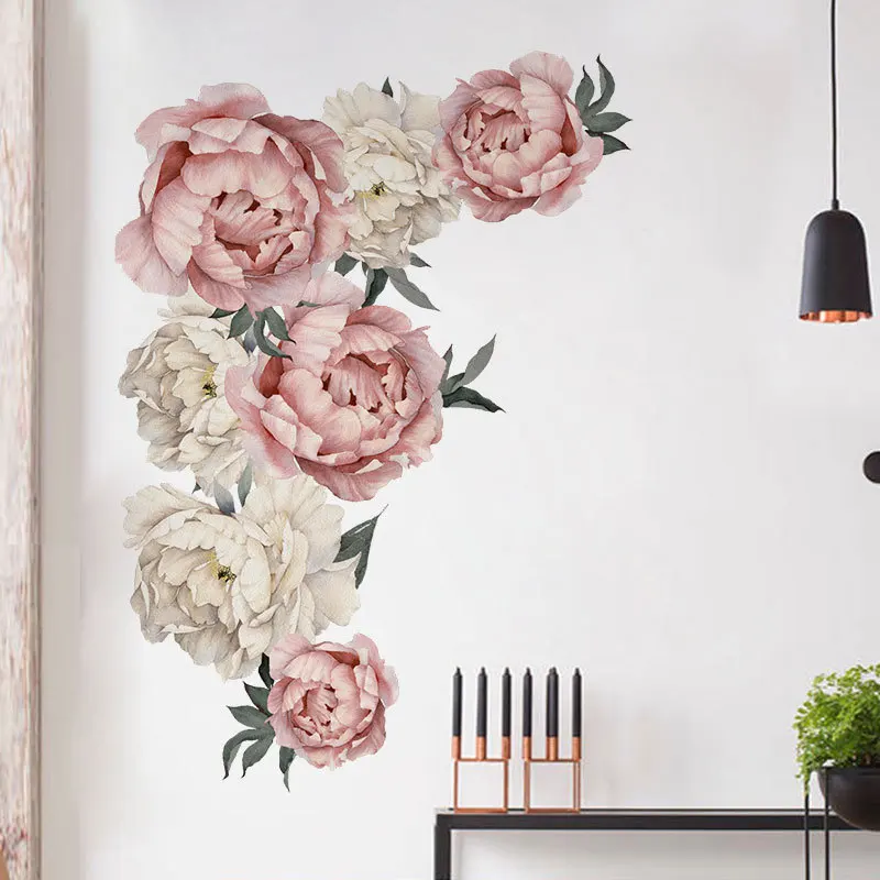 Large Pink Peony Wall Stickers Romantic Flowers Home Decorative for Bedroom Living Room DIY Waterproof Wall Decals T200518
Large Pink Peony Wall Stickers Romantic Flowers Home Decorative for Bedroom Living Room DIY Waterproof Wall Decals T200518