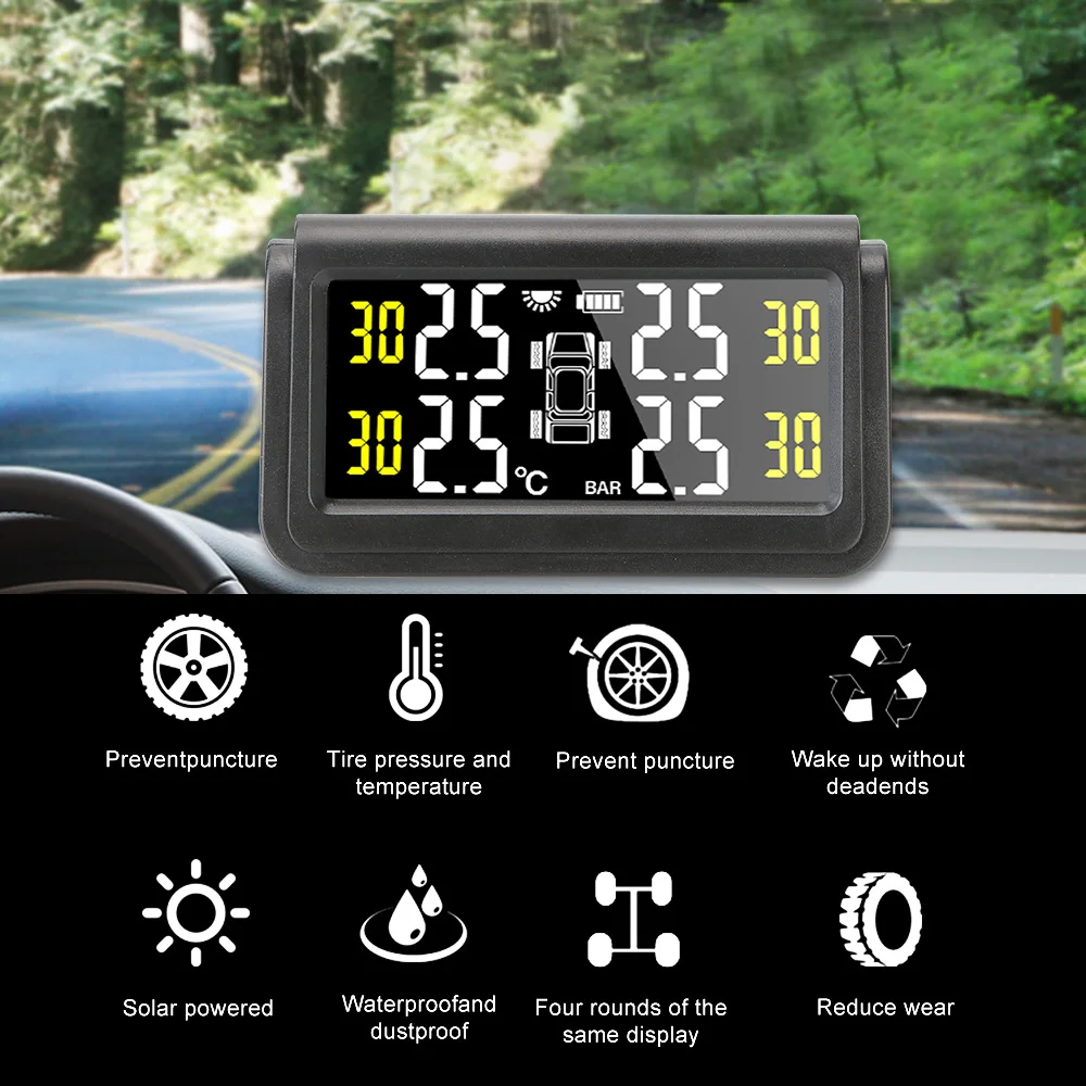 LEEPEE USB цифровой ЖК-дисплей на солнечной батарее TMPS беспроводной 4 Датчик давления в шинах интеллектуальная система контроля давления в шина... 
LEEPEE USB цифровой ЖК-дисплей на солнечной батарее TMPS беспроводной 4 Датчик давления в шинах интеллектуальная система контроля давления в шина...